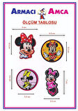 ÜTÜ İLE YAPIŞAN 4 ADET ÖRME KUMAŞ ARMA YIRTIK KAPATICI PRATİK YAMA TEKSTİL PATCH MİNİ MOUSE SEVİMLİ KIZ