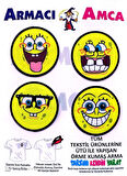 ÜTÜ İLE YAPIŞAN 4 ADET ÖRME KUMAŞ ARMA YIRTIK KAPATICI PRATİK YAMA TEKSTİL PATCH ŞİRİN EMOJİLER