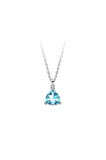 Pırlanta ve Üçgen Kesim Sky Blue Topaz Taşlı Kolye