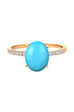 Pırlanta Ve Turkuaz Taşlı Yüzük