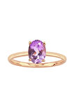 Oval Ametist Taşlı Esila Yüzük 0602R0052
