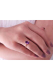 Oval Ametist Taşlı Esila Yüzük 0602R0052