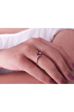 Oval Ametist Taşlı Esila Yüzük 0602R0052