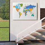 Harita Sepeti Dünya Haritası Dekoratif Kanvas Tablo 1103