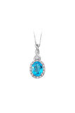 Pırlanta Ve Oval Mavi Topaz Taşlı Sarmaşık Kolye