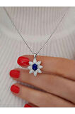 Pırlanta ve Oval Safir Taşlı Kolye