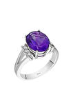 Büyük Ametist Ve Pırlanta Taşlı Yüzük