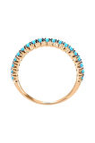 Turkuaz Taşlı Yarım Tur Yüzük