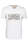 Erkek Tişört Bisiklet Yaka Beyaz %100 Pamuk Slim Fit Baskılı T-shirt NCS JEANS 1104
