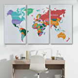 Harita Sepeti Dünya Haritası Dekoratif Kanvas Tablo 1104