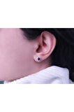 Pırlanta ve Oval Safir Taşlı Küpe