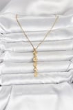 Gold Renk Deniz Temalı Y Şekilli Zirkon Taşlı Kadın Kolye (316L Çelik)