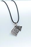 Game Of Thrones Kurt Kolye Deri İp Kolye Gümüş Kaplama Erkek Kadın Kolye