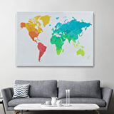 Harita Sepeti Dünya Haritası Dekoratif Kanvas Tablo 1107