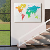 Harita Sepeti Dünya Haritası Dekoratif Kanvas Tablo 1108