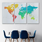 Harita Sepeti Dünya Haritası Dekoratif Kanvas Tablo 1108