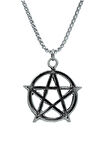 Pentagram Yıldızı Örme Zincir Kolye - Gümüş Kaplama - Erkek Kadın Kolye - No:1576