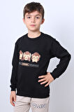 ERKEK ÇOCUK ŞARDONLU SWEAT KARAKTER BASKILI RİBANALI E34