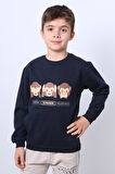 ERKEK ÇOCUK ŞARDONLU SWEAT KARAKTER BASKILI RİBANALI E34