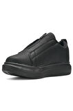 Günlük Erkek Casual Lastikli Kalın Yüksek Topuklu Desenli Taban Oval Burun Sneaker Spor Ayakkabı 111