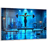 İnsan Cam Tablo - Spor Yapanlar - Yatay Motif 04-028