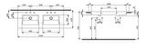 Bocchi Milano Çift Gözlü 120 cm Lavabo 1111-001-0126 Parlak Beyaz