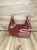 Kadın Rugan Baget Cherry Bag Kol Çantası 