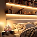2415 Doğal Rattan El Yapımı Dekoratif İstiridye Model Gece Lambası