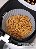 Airfryer Silikon Pişirme Kabı 20x5 Cm Bpa Içermez Tüm Airfryer'lere Uyumlu Pişirme Kağıdı GRİ