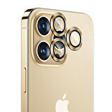 İPHONE 14 PRO İPHONE 14 PRO MAX UYUMLU SAFİR CAM TELEFON KAMERA LENS KORUYUCU GOLD