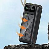 ACL 30.000 mAh Dahili Kablolu Solar Güneş Enerjili Powerbank Taşınabilir Led Işıklı Şarj Aleti