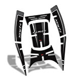 Gp Kompozit Tank Pad Set Karbon Desenli Gri Beyaz Yamaha Nmax 125 155 2021 2024
