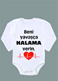 Uzun Kollu %100 Organik Pamuk Baskılı Bebek Body Çıtçıtlı Zıbın ZBN063