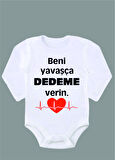 Uzun Kollu %100 Organik Pamuk Baskılı Bebek Body Çıtçıtlı Zıbın ZBN062