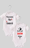 01 Dayı Set 2 'li Organik %100 Pamuk  Baskılı Bebek Body Zıbın ZBN210
