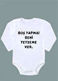 Uzun Kollu %100 Organik Pamuk Baskılı Bebek Body Çıtçıtlı Zıbın ZBN071