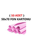 ( 50 Adet ) 50x70 Cm Pembe Renkli Fon Kartonu Rulo Canlı Renk Büyük Boy Anaokulu Kreş Okul