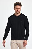 Explode - Erkek Siyah 3 İplik Şardonlu Sweatshirt