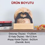 Veraart Işıklı Pleksi Dolunay Kişiselleştirilebilir Dekoratif Biblo Holly Kalp Anahtar Askılığı