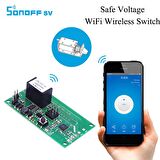 Sonoff SV 5V-24V Güvenli Gerilim WiFi Kablosuz Anahtarı Akıllı Ev APP Kontrol Modülü 