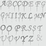 Gümüş Renkli Harf Pasta ve Kek Pleksi