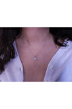 Pırlanta ve Sky Blue Topaz Taşlı Papatya Kolye 0617P0062