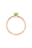 Pırlanta Ve Oval Peridot Taşlı Yüzük