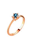 Pırlanta Ve London Blue Topaz Taşlı Aurora Yüzük