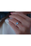 Pırlanta ve Sky Blue Topaz Buz Kristali Yüzük