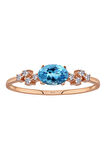 Pırlanta ve Oval Mavi Topaz Taşlı Aquala Yüzük 1117R0340