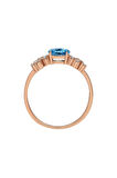 Pırlanta ve Oval Mavi Topaz Taşlı Aquala Yüzük 1117R0340