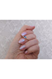 Pırlanta ve Oval Mavi Topaz Taşlı Aquala Yüzük 1117R0340
