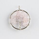 Pembe Kuvars Doğaltaş Kolye Ucu