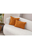 Swita Home İKİLİ Dekoratif Puantiye Keten Kumaşlı Kırlent Kılıfı 43x43, 35X50